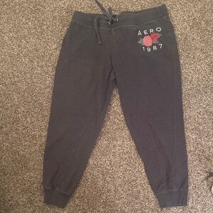 Aeropostale Black Jogger Pants with Red Detail